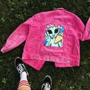Pink Punk Acid Wash Alien Jacket